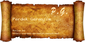 Perdek Geraszim névjegykártya